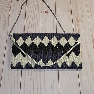 From St Xavier Harper Beaded  Clutch Bag Blue Excellent